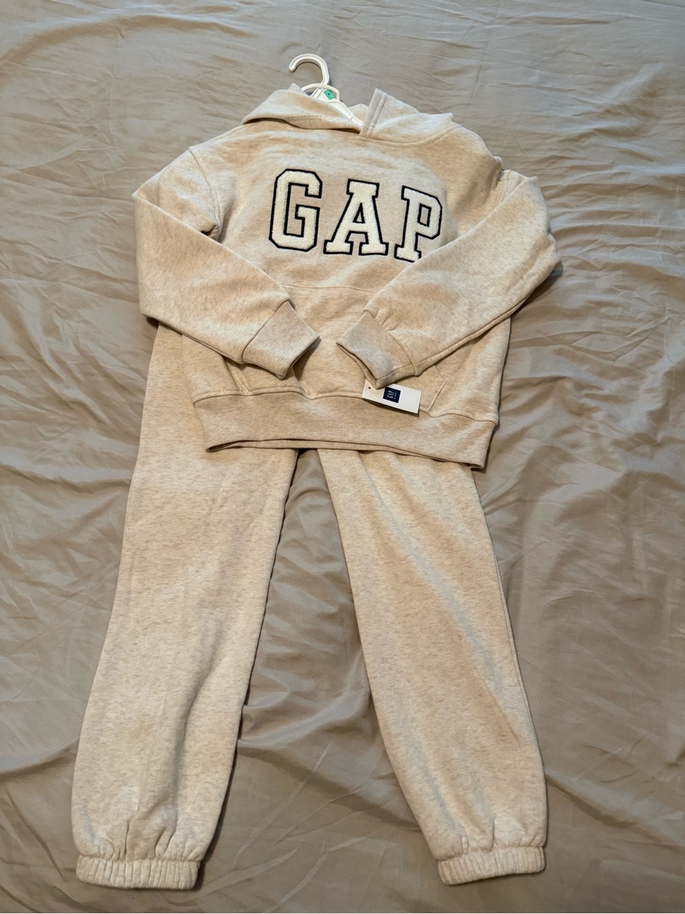 GAP Kids Neutral Cream Sweatpants & Hoodie Set